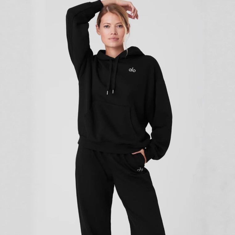 Men's Hooded Sweatshirt and Pants Set with 3D Embroidery