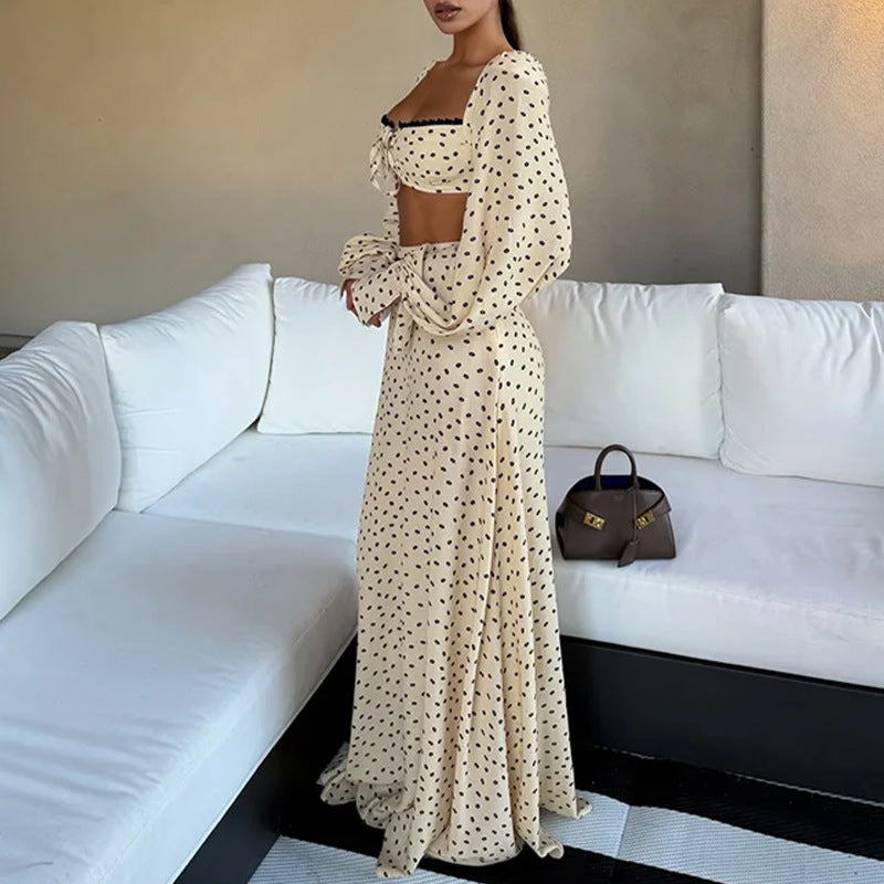 Polka Dot Sleeveless Dress Set