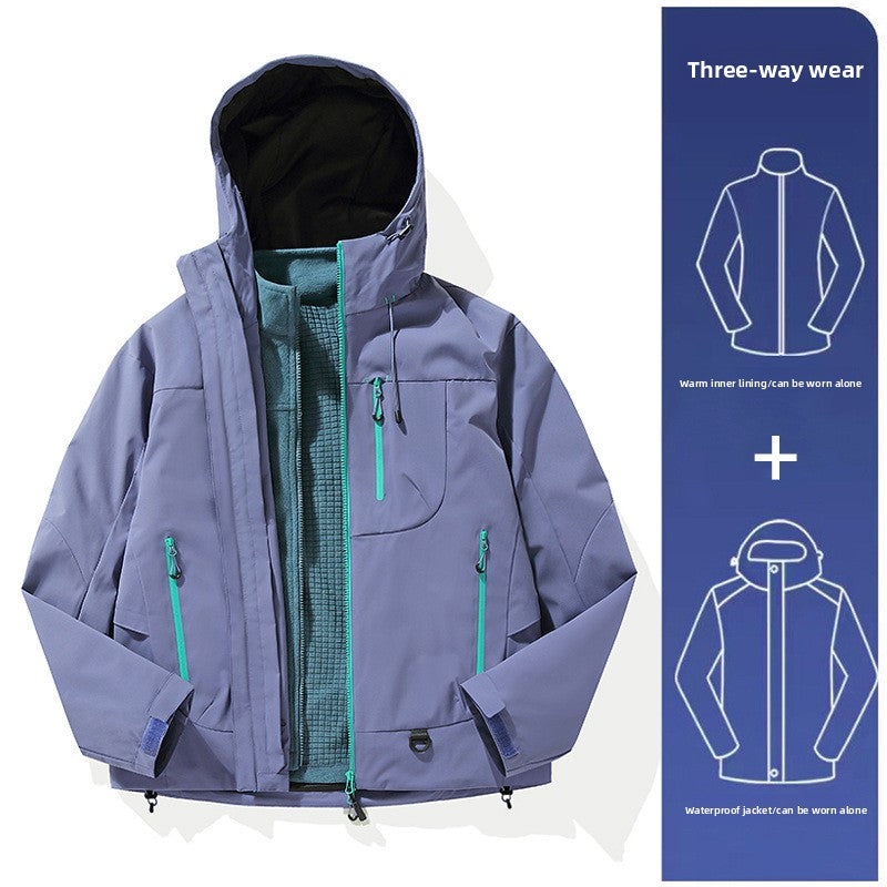 Windproof Waterproof Outdoor Jacket with Removable Fleece Liner