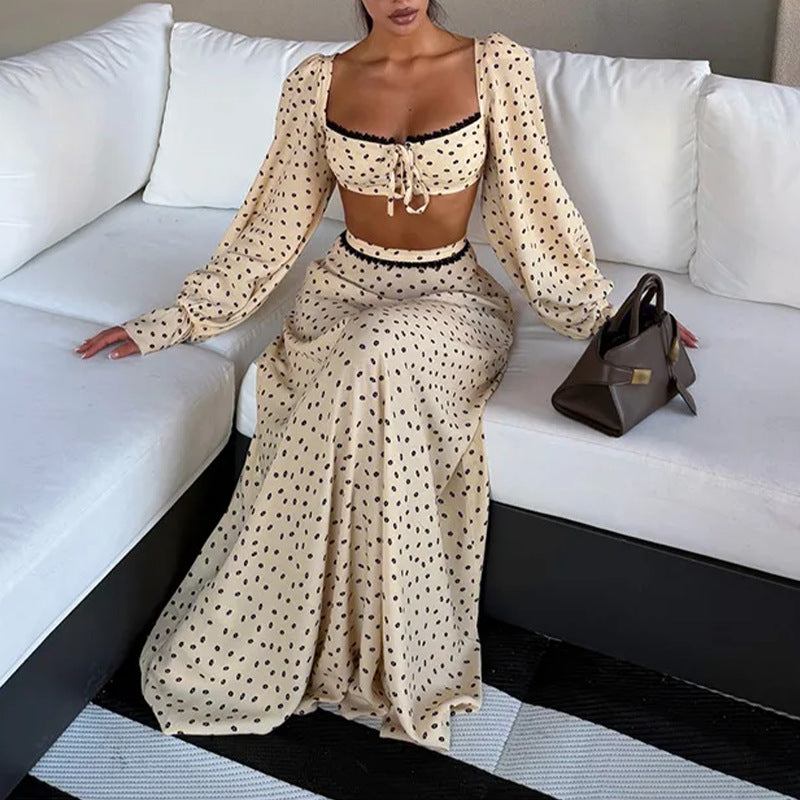 Polka Dot Sleeveless Dress Set