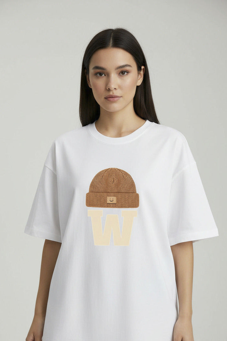 Cotton Right Shoulder Short-Sleeved T-shirt