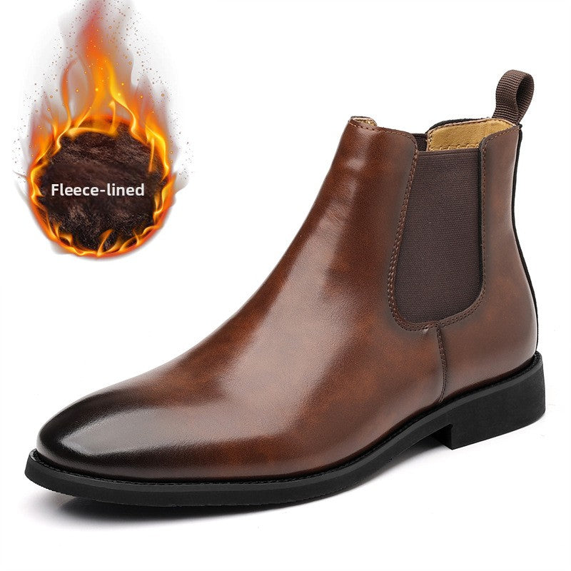 Mens Classic Chelsea Boots Winter Leather Ankle Boots