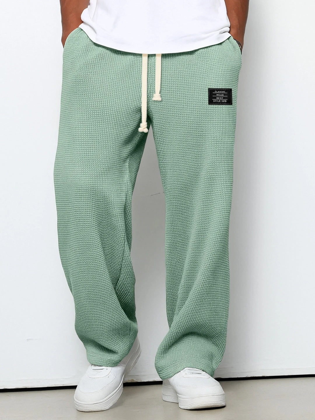 Waffle Pattern Men's Quick-Dry Straight Leg Pants