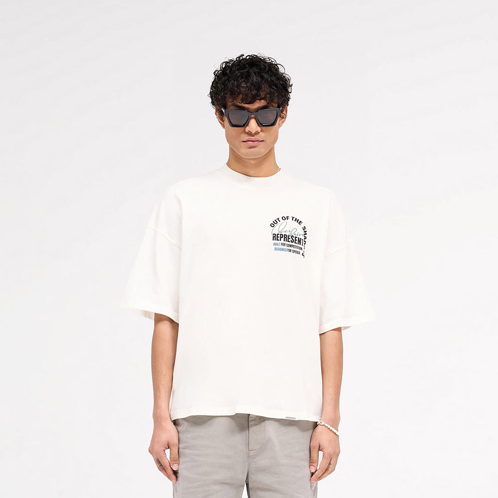 Print Cotton T-Shirt with Retro Car Culture Design