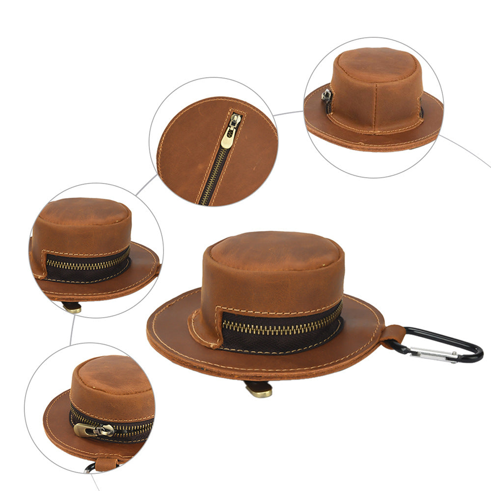 Creative Hat Shape Genuine Leather Coin Purse