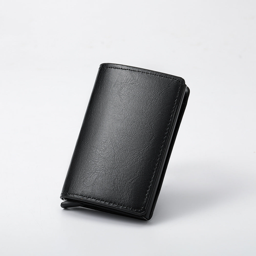 Men's ultra-thin carbon fiber automatic pop-up card wallet