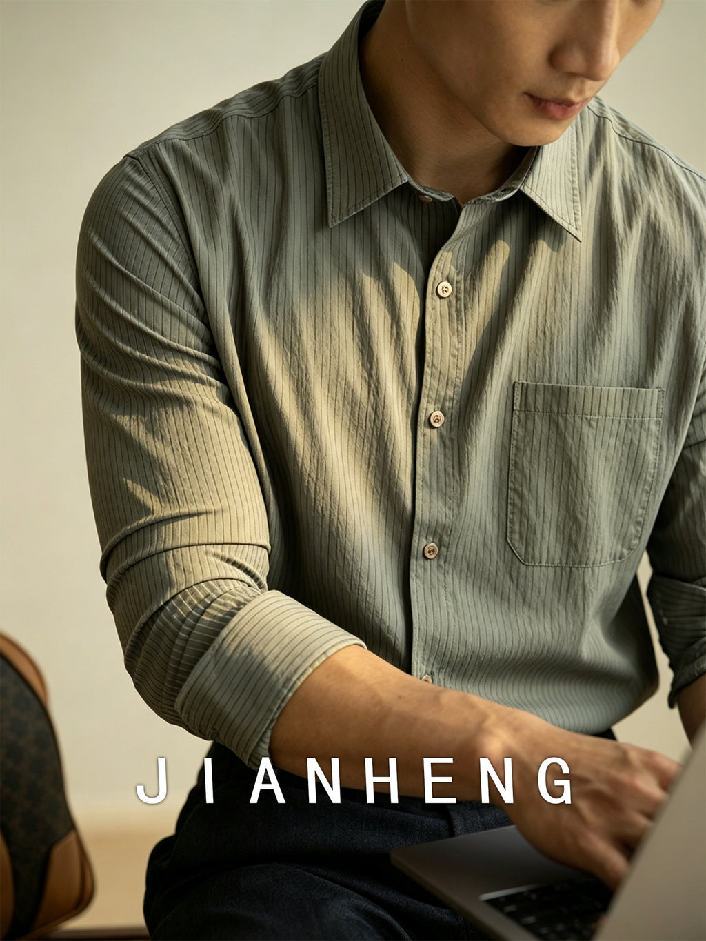 Mens Striped Cotton Shirt - 100% Cotton, Wrinkle-Free, Relaxed Fit