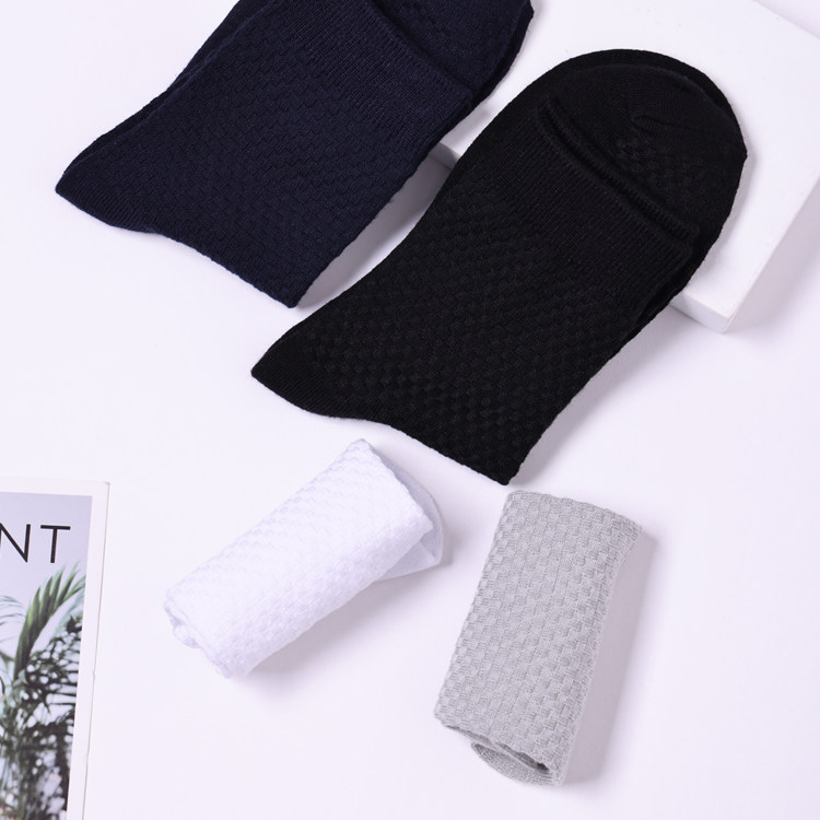 Bamboo Fiber Socks Men's Mid-Calf Socks Antibacterial Deodorant