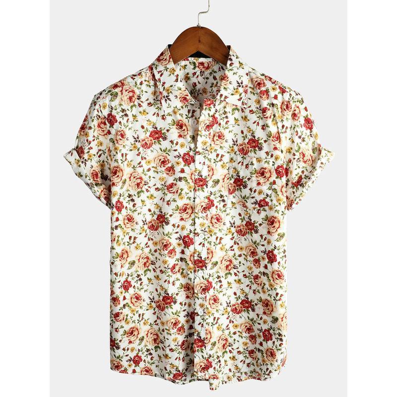 Men's Floral Tshirt - Breathable Quick-Dry Polyester