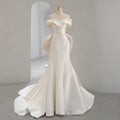 French Satin Fishtail Wedding Dress