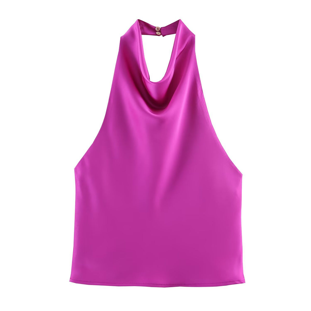 Womens Silk Satin Halter Neck Top