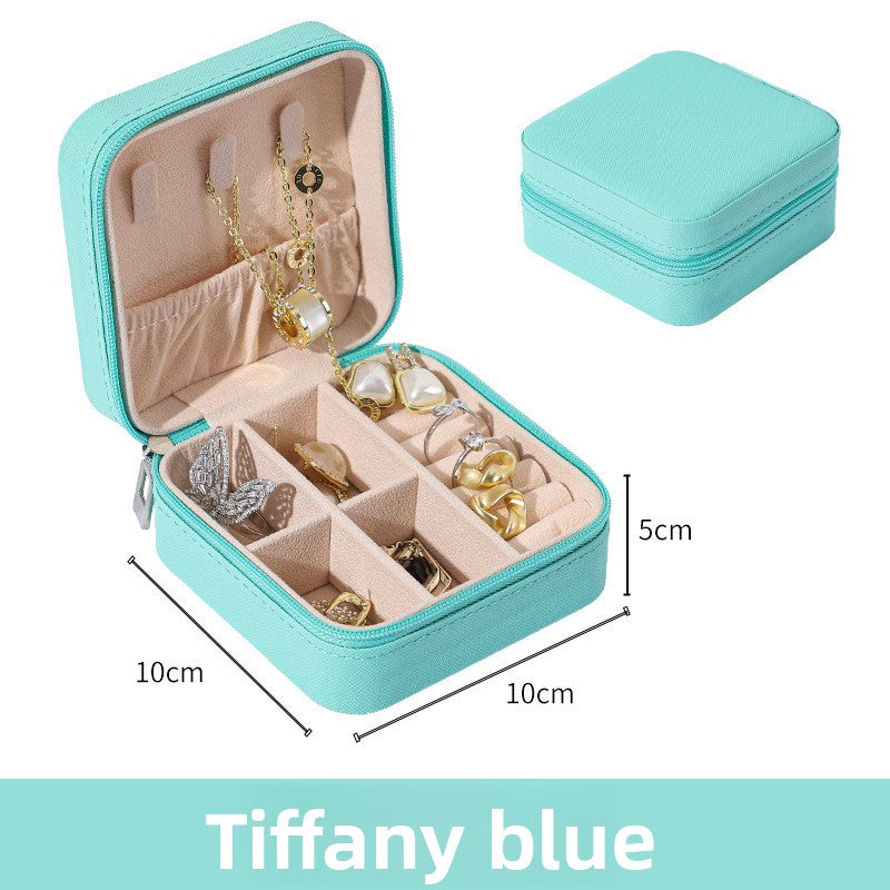 Portable Leather Jewelry Storage Box