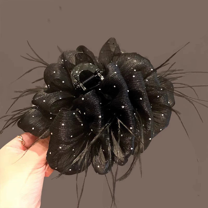 Elegant Bow Crystal Hair Claw Clip