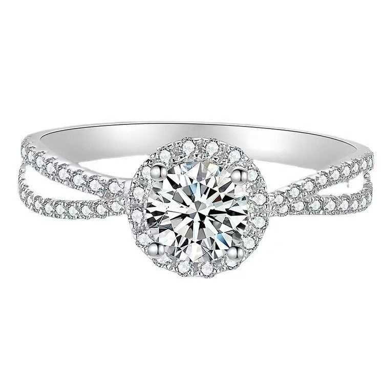 Radiant Hearts Diamond Simulant Adjustable Ring