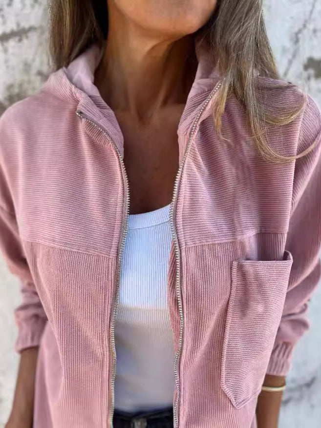 Velora Corduroy Zip-Up Jacket