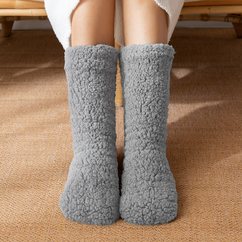 Fleece-Lined Anti-Slip Floor Socks for Home
