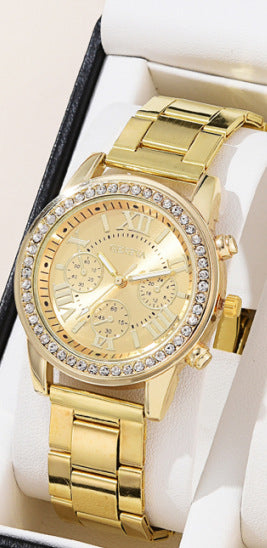 Women's Three-Eye Quartz Diamond Watch