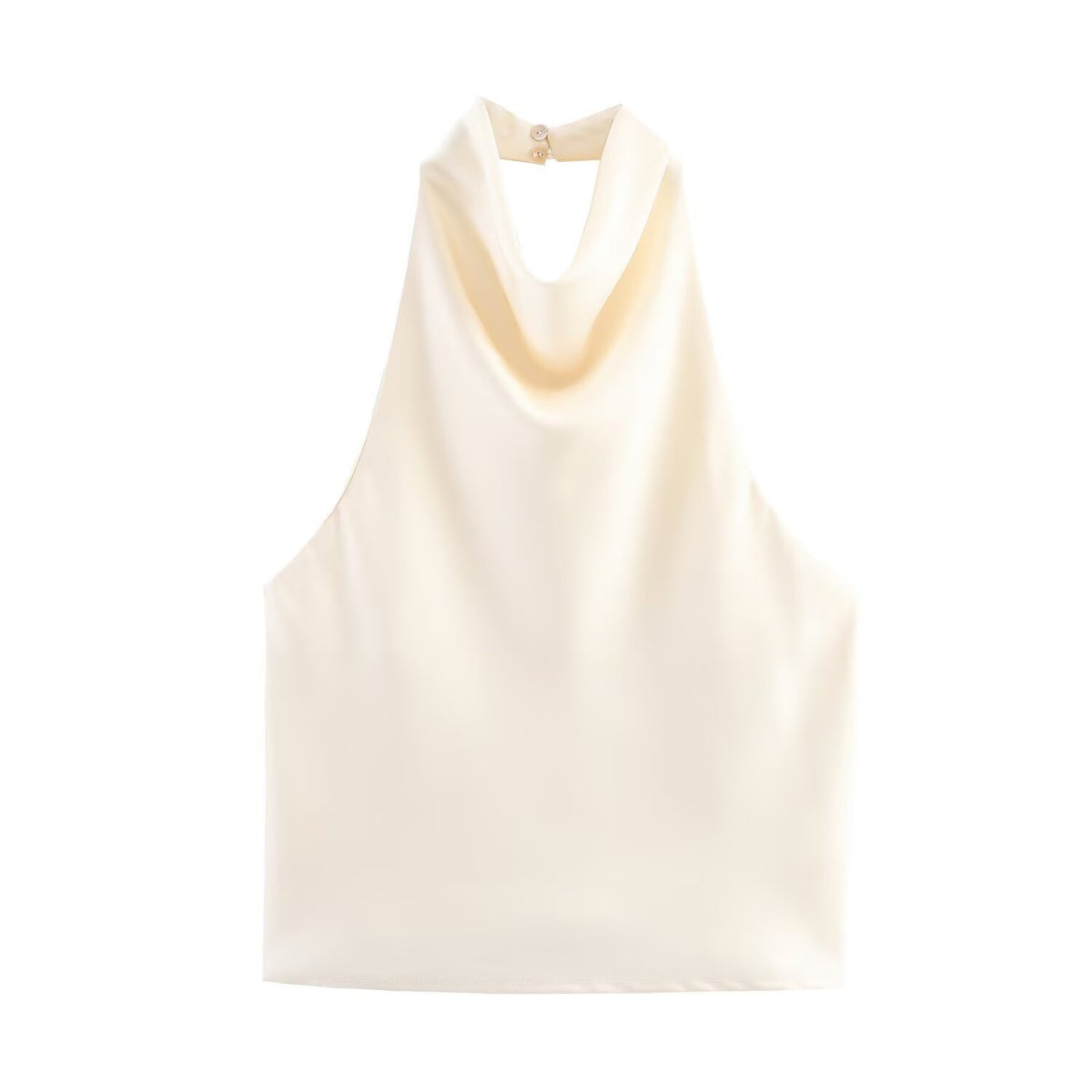 Womens Silk Satin Halter Neck Top