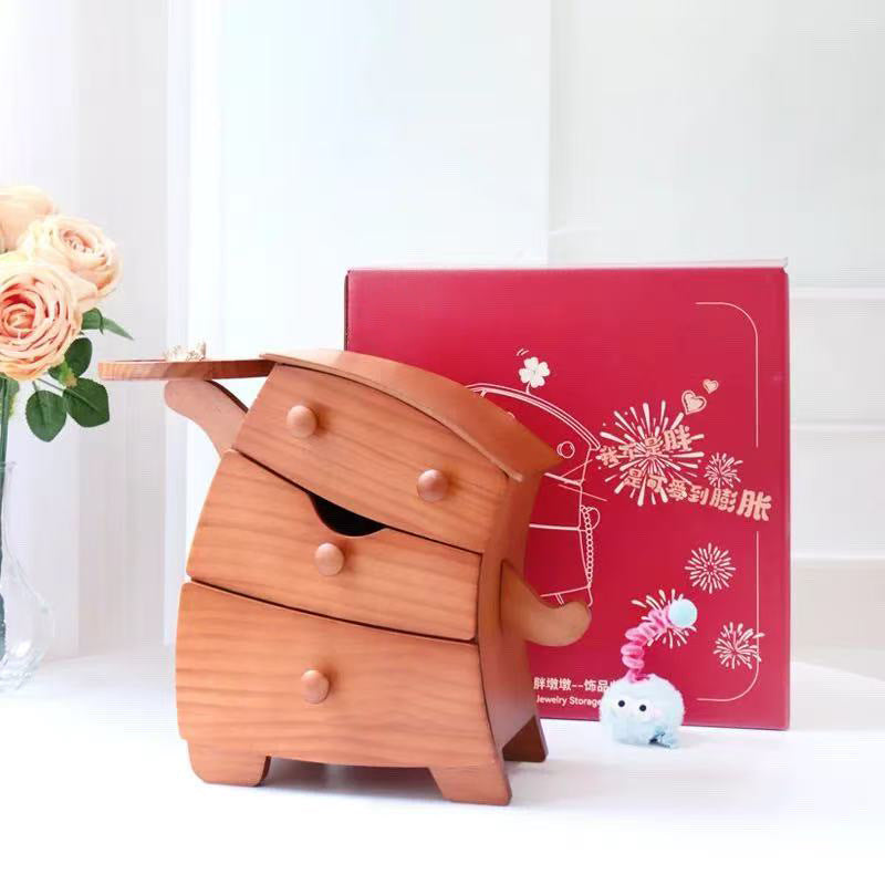 Fat and plump solid wood storage box