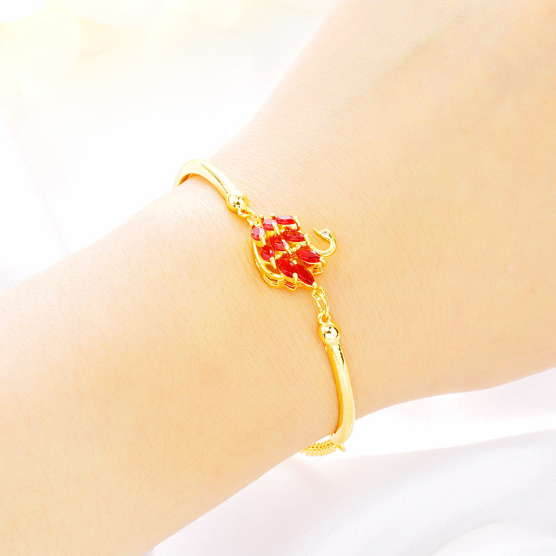 Brass Gold Plated Swan Jewelry Set