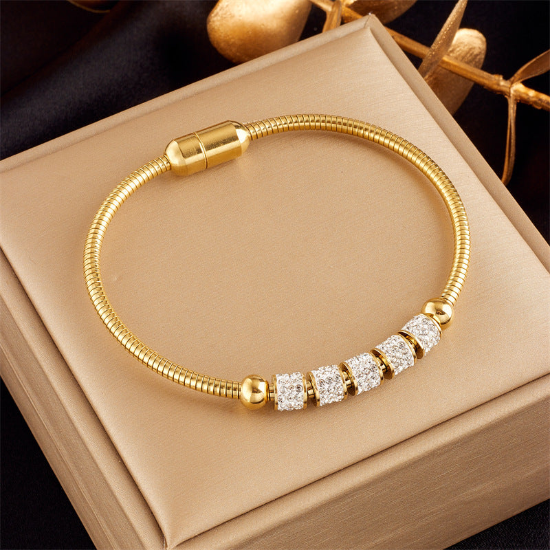 Fashion Titanium Steel Butterfly Heart Pendant Bracelet