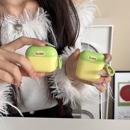3D Green Apple AirPods Protective Case with Lanyard