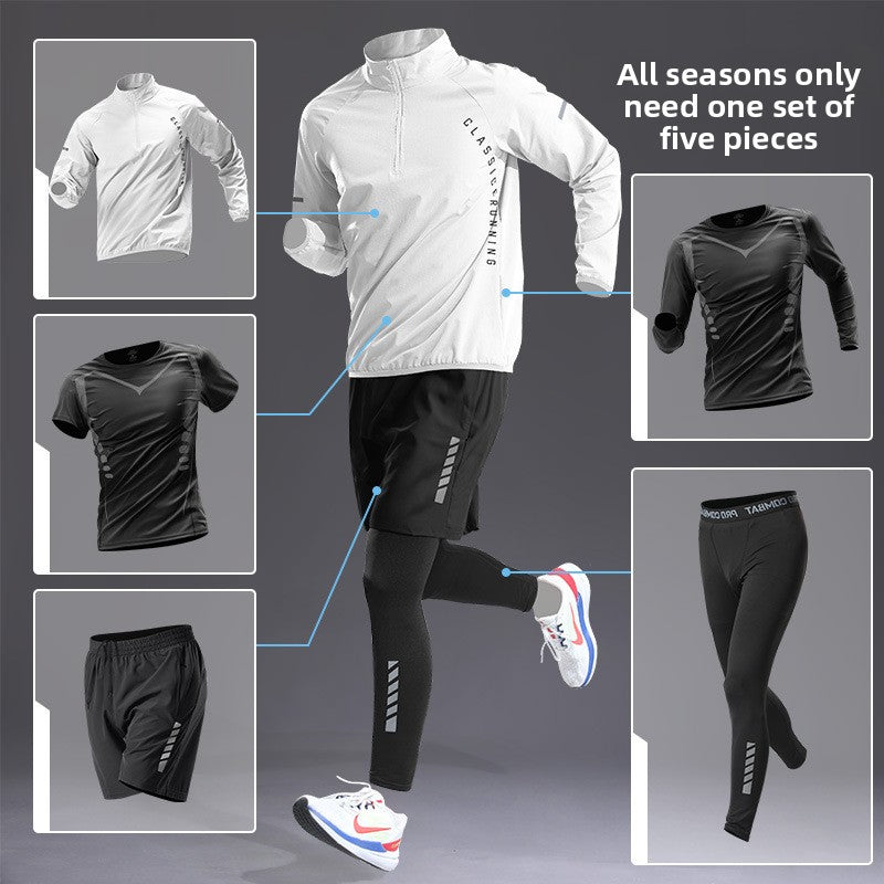 Athletic Training Five-Piece Sportswear Set