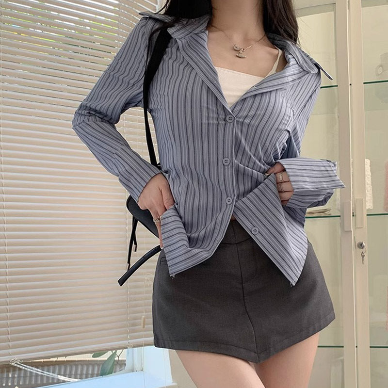 Blue striped shirt