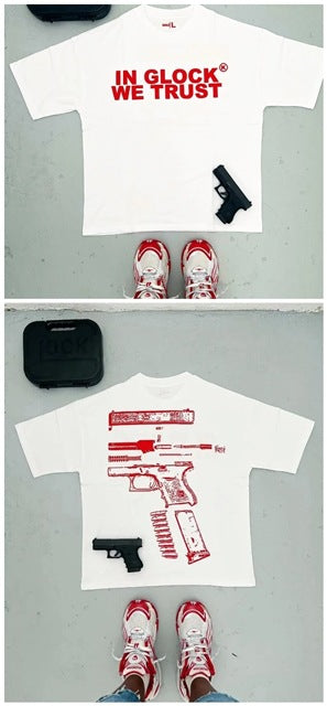 Men's Oversized Cotton T-Shirt with Bold Y2K Graphic Prints