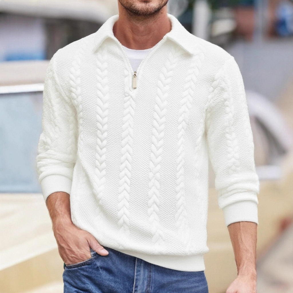 Jacquard Half Zip Sweatshirt