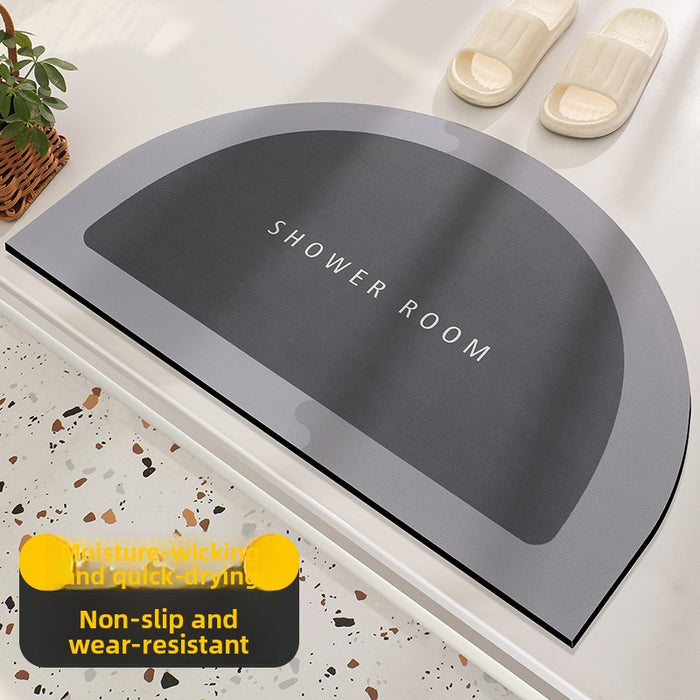 Semi-Circular Diatomite Absorbent Bathroom Floor Mat