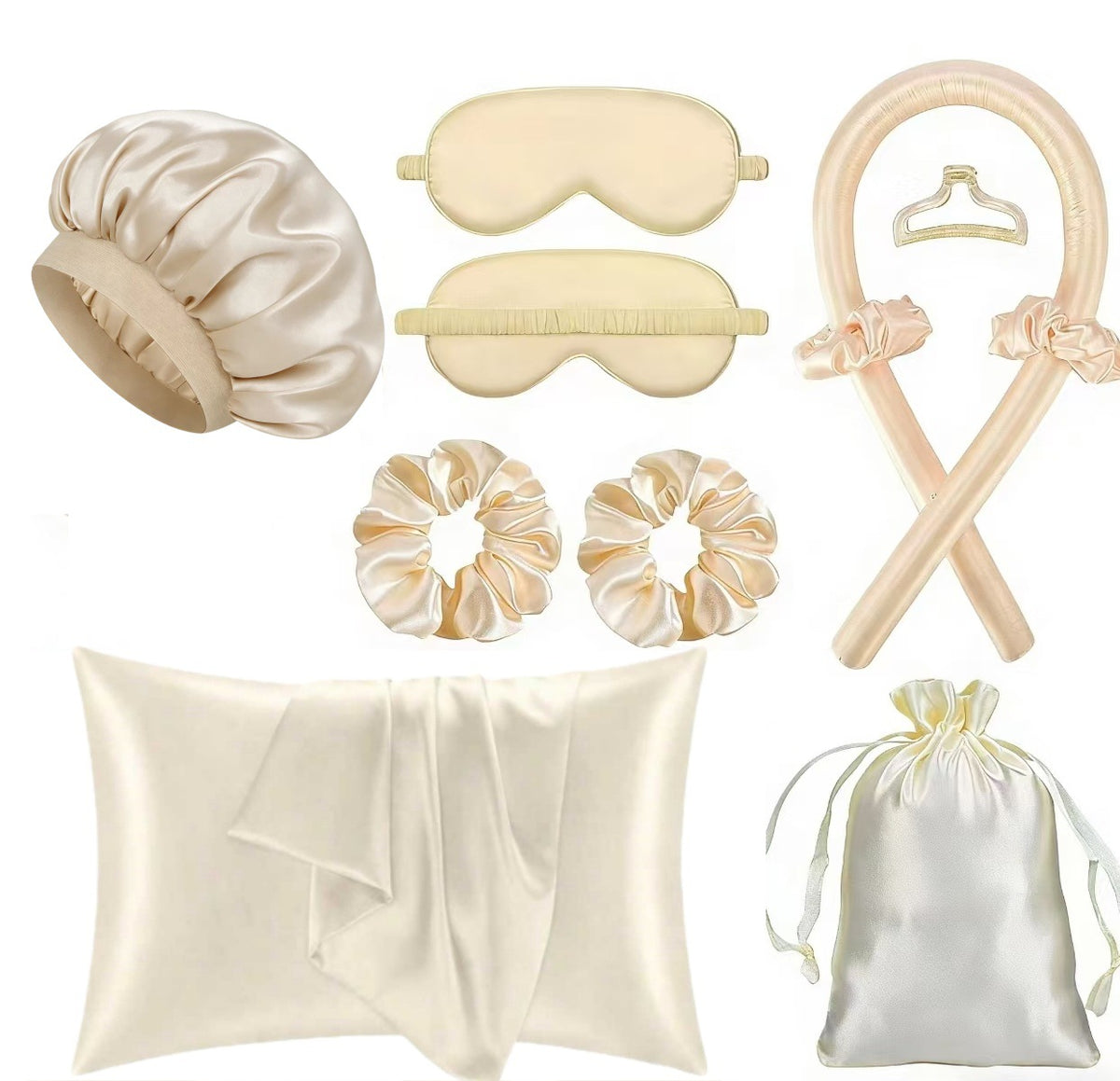Heatless Hair Curling Set with Sleep Cap