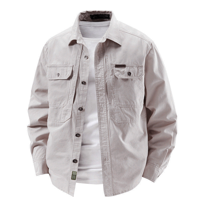 Mens Long Sleeve Cotton Work Shirt - Durable Comfort in Multiple Colors