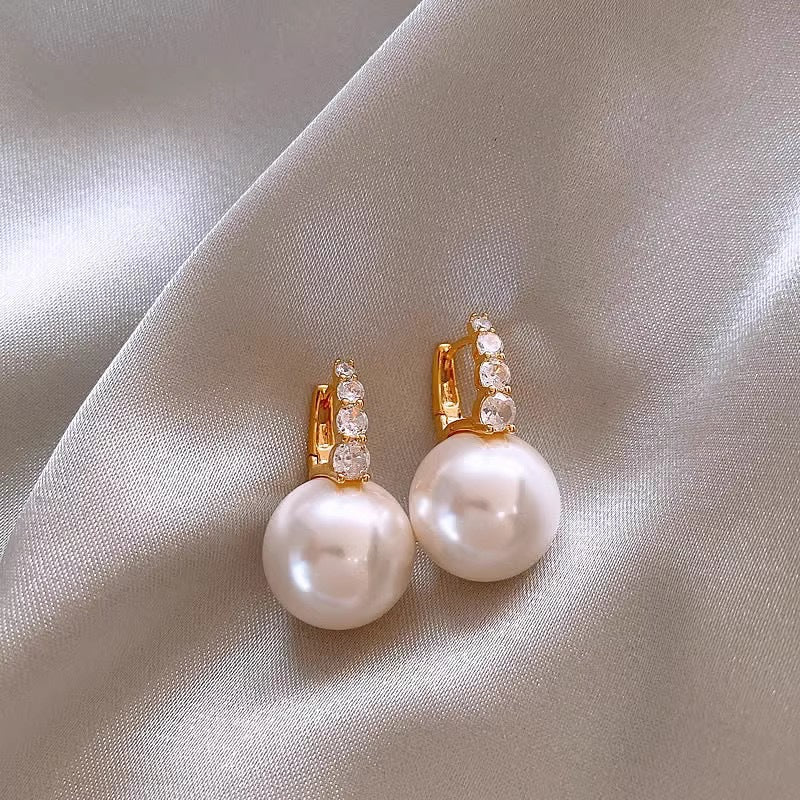 Lustre Bloom Silver Pearl Earrings