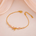 Cute Bow Heart Zircon Gold Plated Bracelet