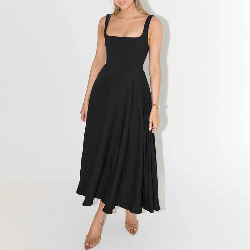 Verve A-Line Midi Dress with Straps
