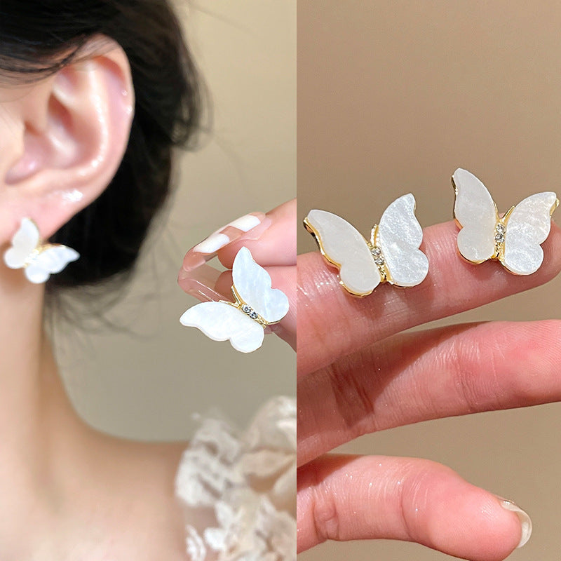 LunaPearl Butterfly Earrings Sterling Silver
