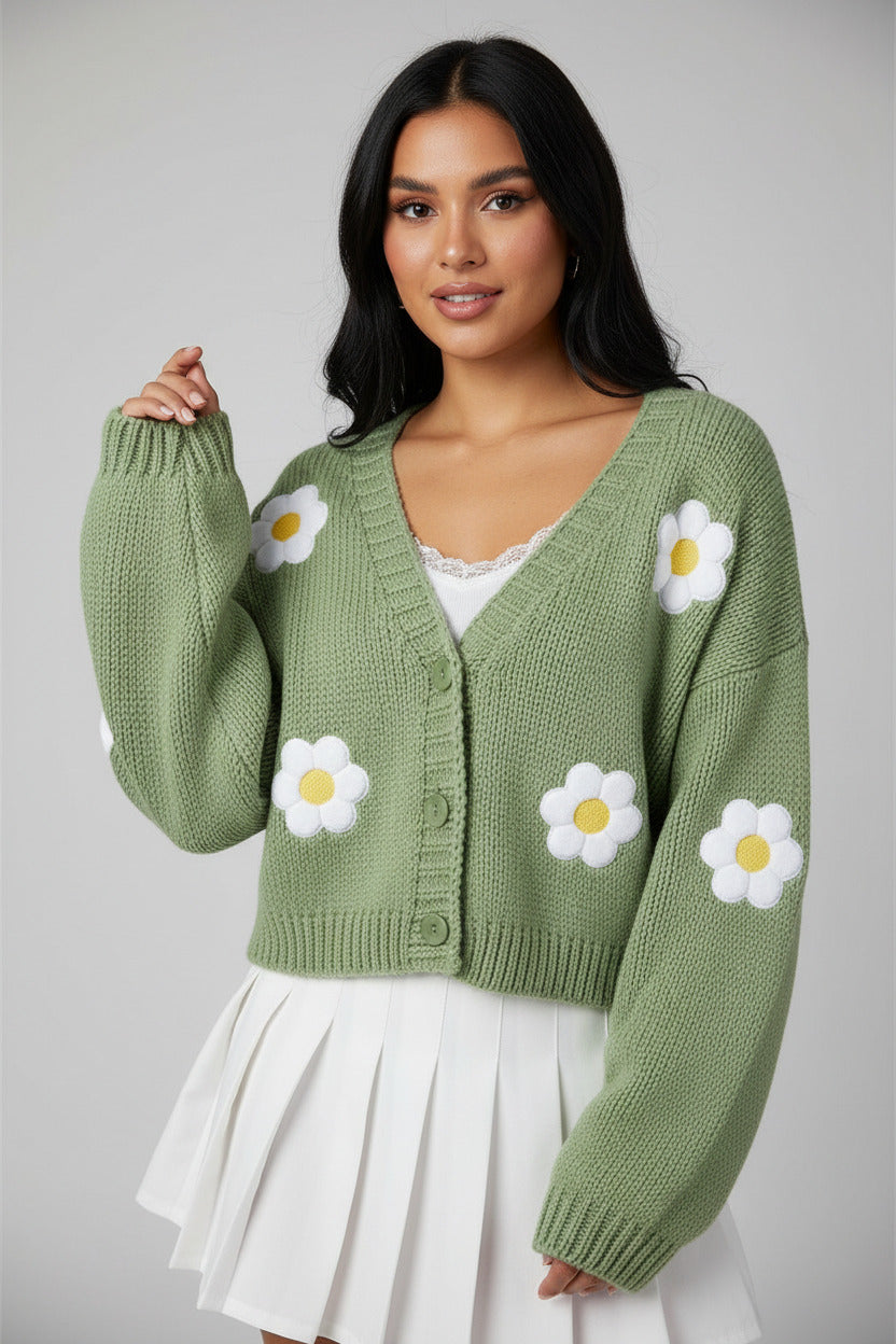 Petal Veil Knit Cardigan