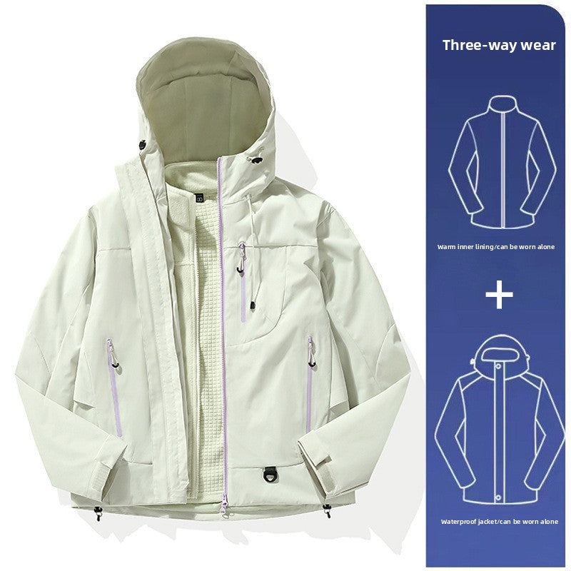 Windproof Waterproof Outdoor Jacket with Removable Fleece Liner
