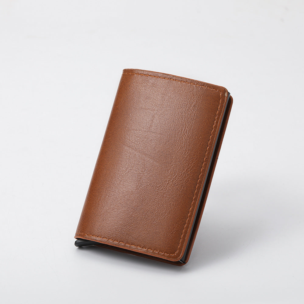 Men's ultra-thin carbon fiber automatic pop-up card wallet