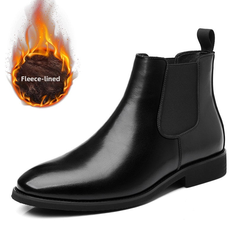 Mens Classic Chelsea Boots Winter Leather Ankle Boots