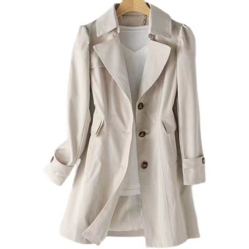 Double-Breasted Mid-Length Trench Coat