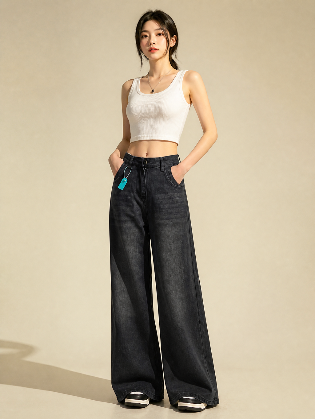 Heritage Curve Denim Wide Leg Pants