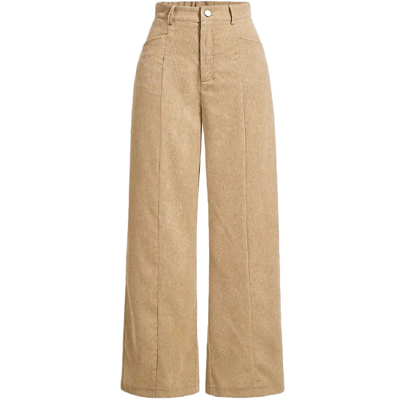 Women's High Waist Corduroy Wide Leg Pants