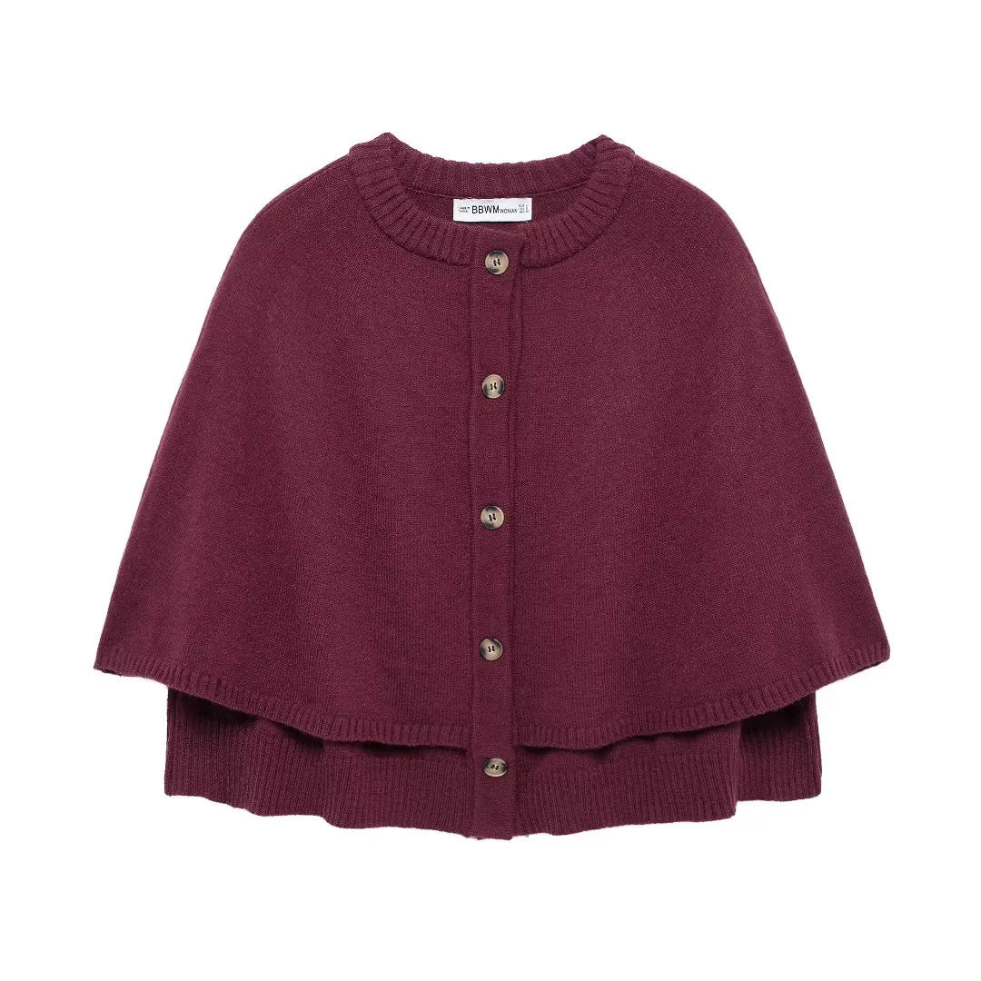 Women's knitted short sleeve cardigan