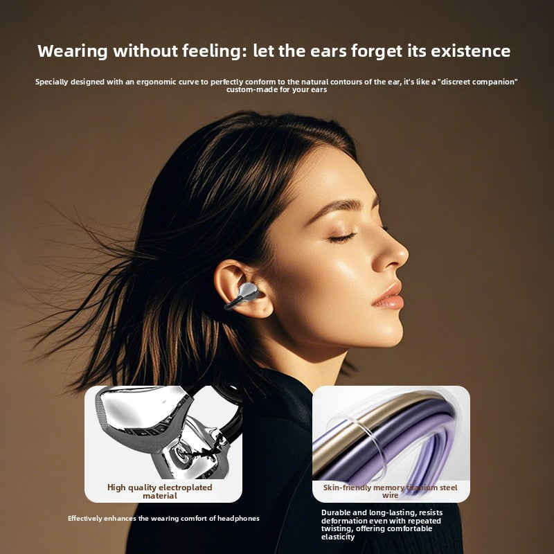 Ear Clip Bluetooth Headset Bone Conduction Wireless Sports Earphones with AI Translation Ultra-Long Battery Life