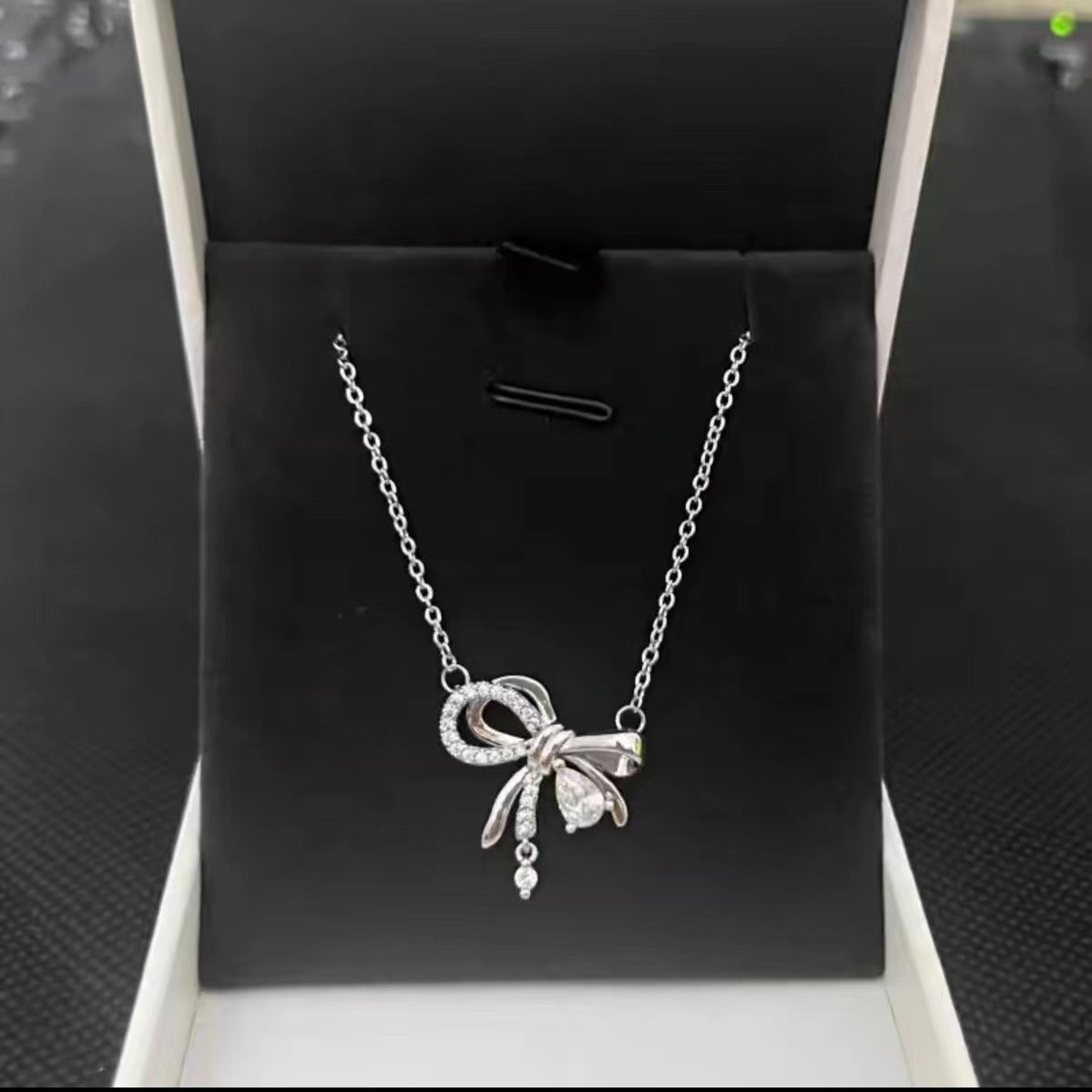 Elegant White Copper Butterfly Pendant