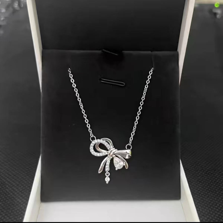 Elegant White Copper Butterfly Pendant