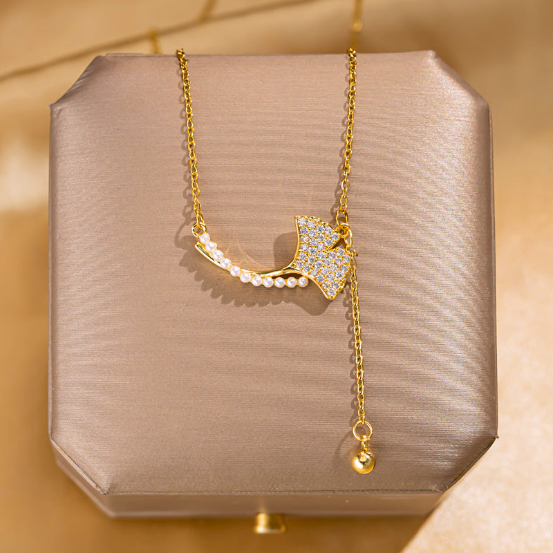 Butterfly Pendant Titanium Steel Necklace