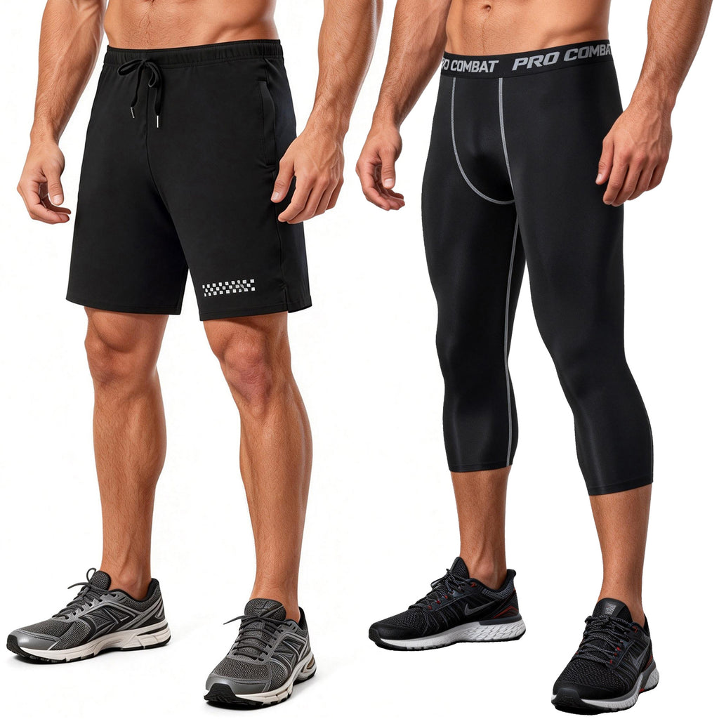 Mens Quick-Dry Elastic Training Shorts - Lightweight & Breathable